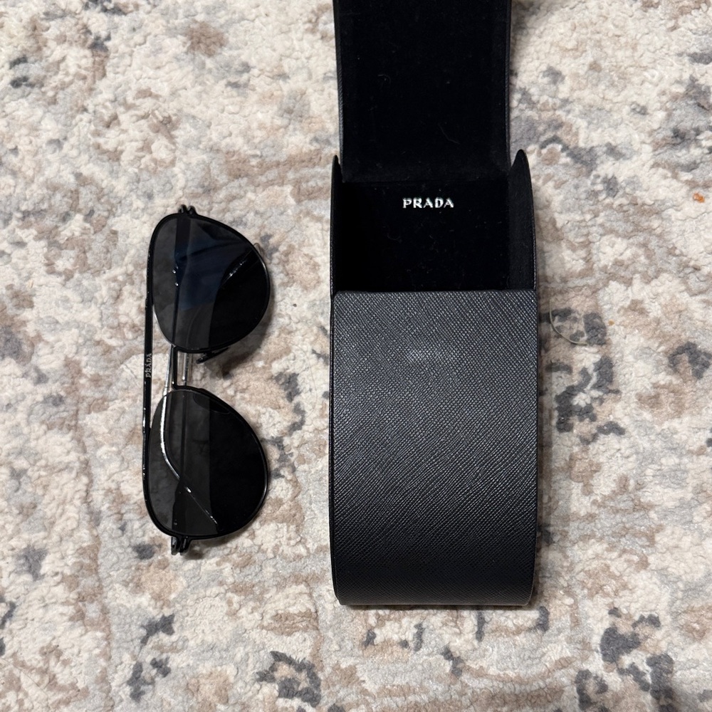 Prada Black Aviator Shades with Case
